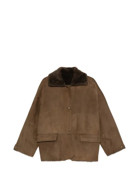 Liska shearling-collar button-fastening jacket