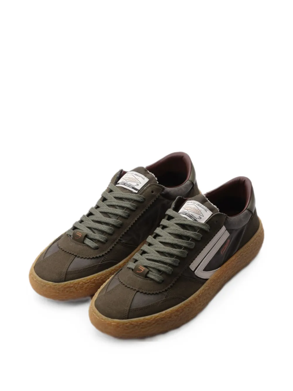 Puraai Gewaxte nylon sneakers Groen
