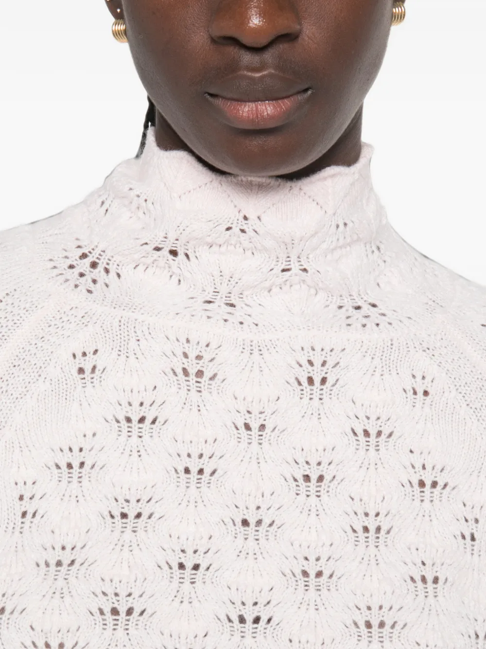 Ermanno Scervino Gebreide trui met hoge hals Roze