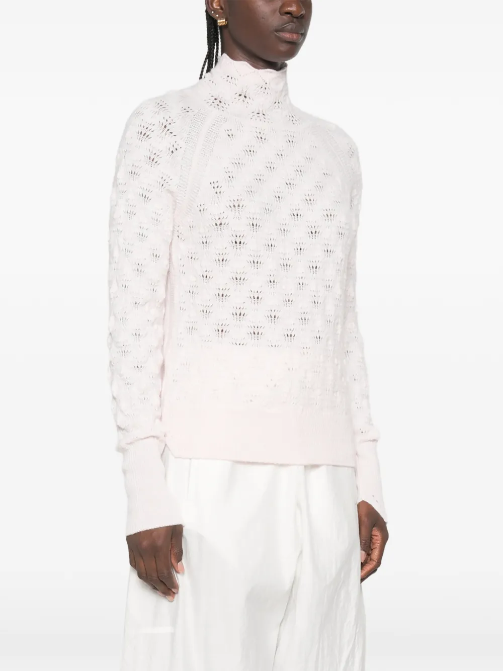 Ermanno Scervino Gebreide trui met hoge hals Roze
