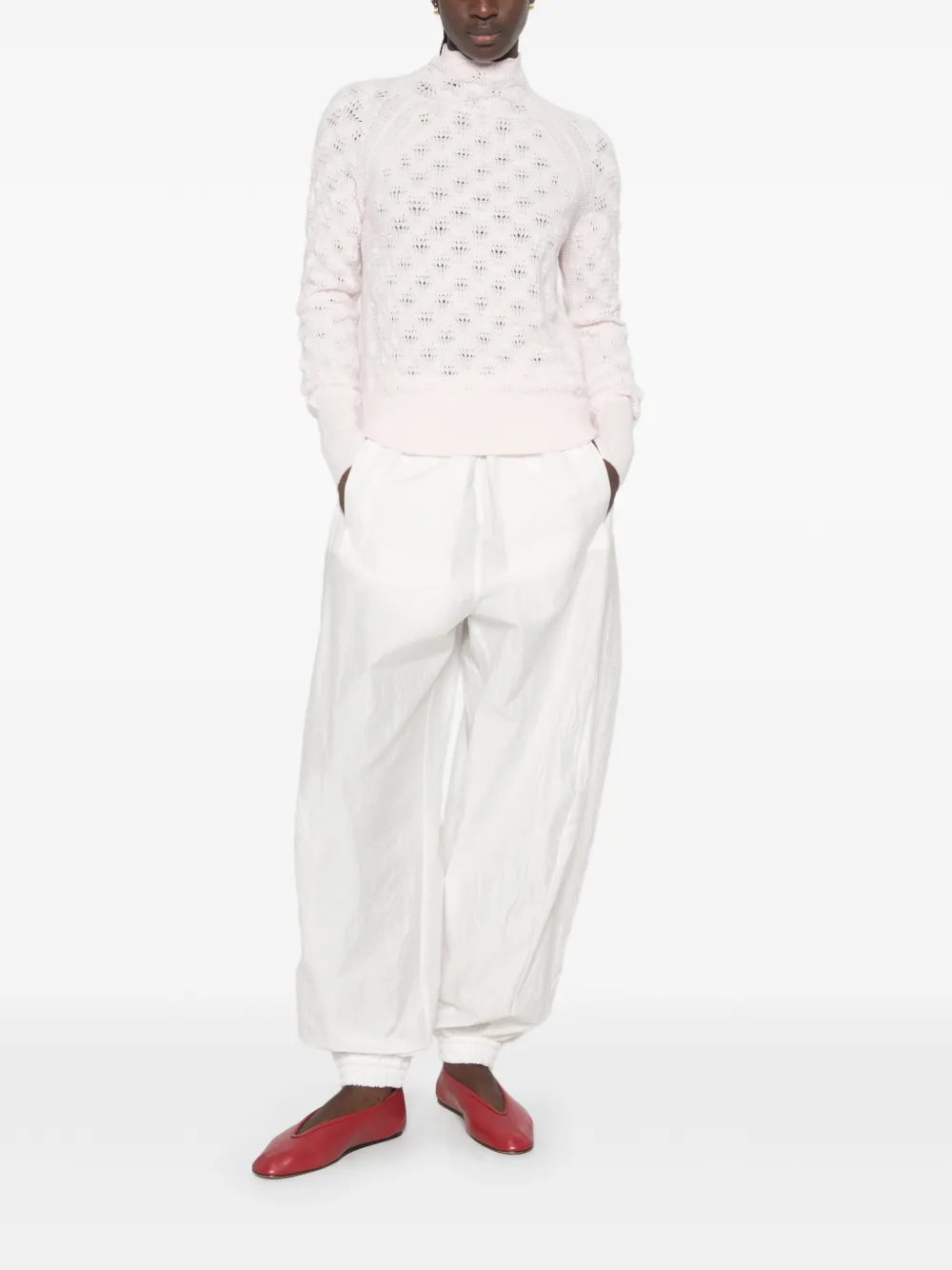 Ermanno Scervino Gebreide trui met hoge hals Roze