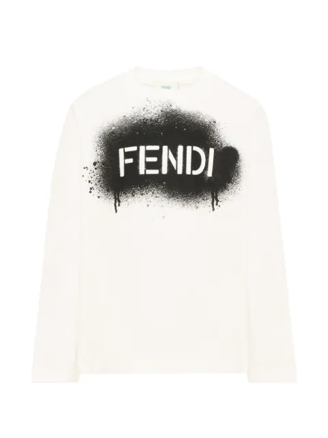 Fendi Kids logo-print long-sleeve T-shirt