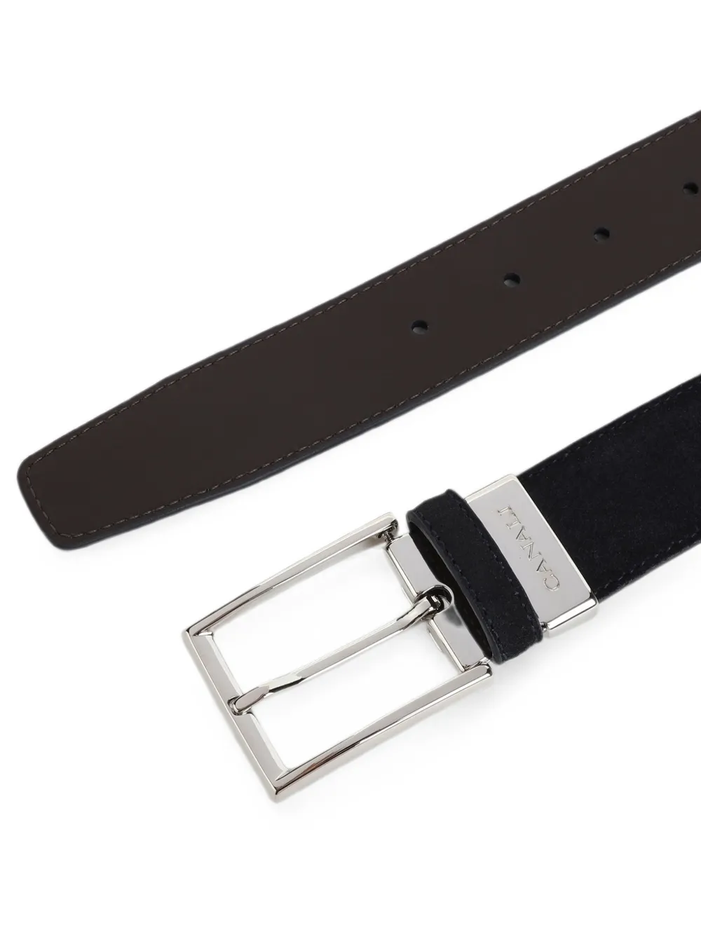 Canali Suède omkeerbare riem Blauw