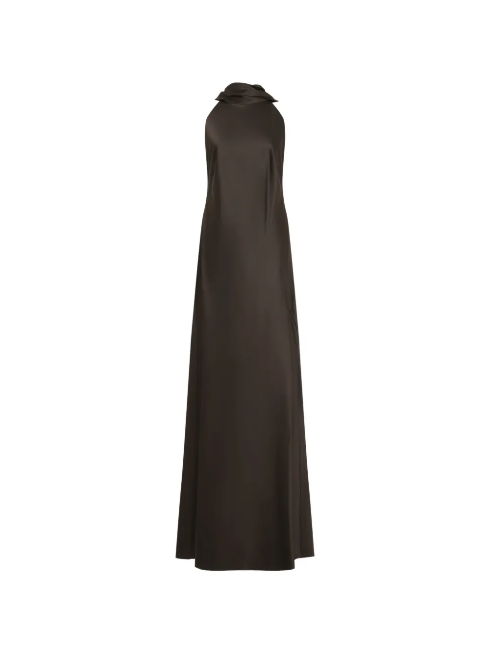 Ralph Lauren Collection halterneck tie-fastening maxi dress - Marrone