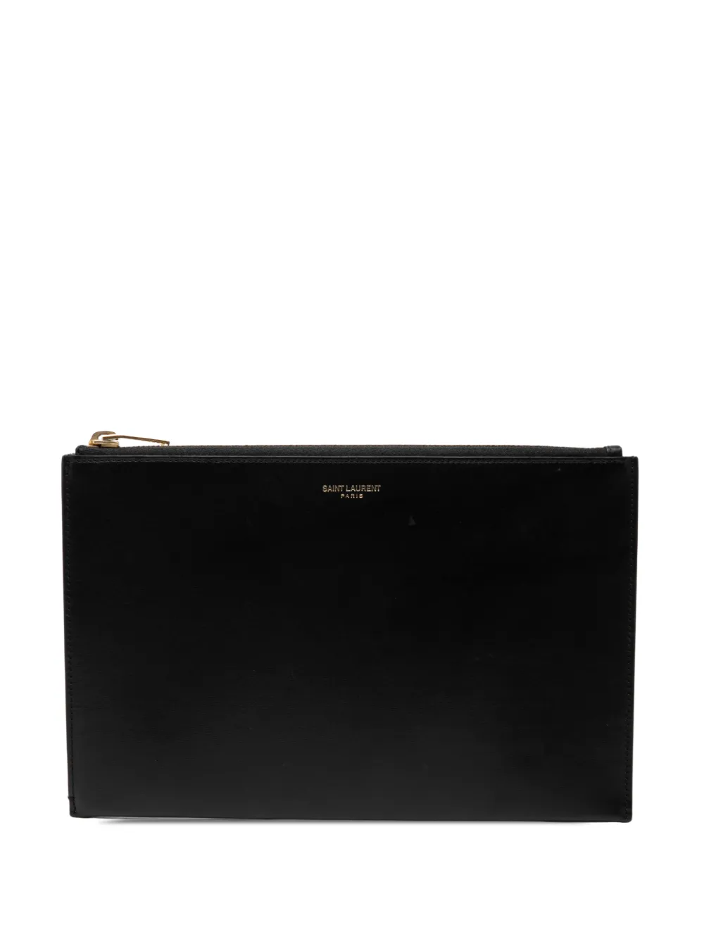 Saint Laurent Pre-Owned 2016 Leather Zip clutch bag - Nero