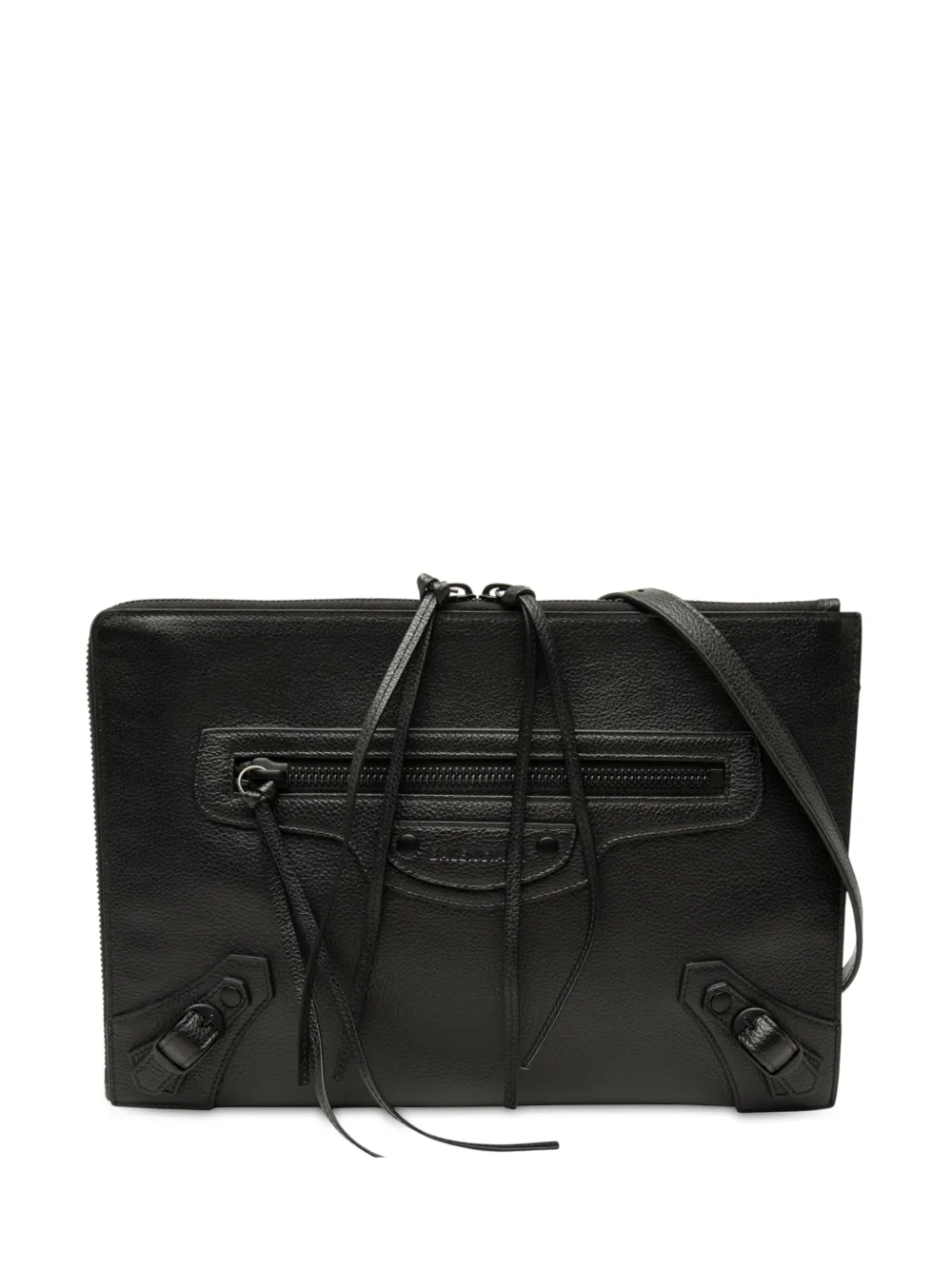 Balenciaga Pre-Owned 2000-2026 Grained Calfskin Neo Classic Compact Clutch with Strap crossbody bag - Schwarz
