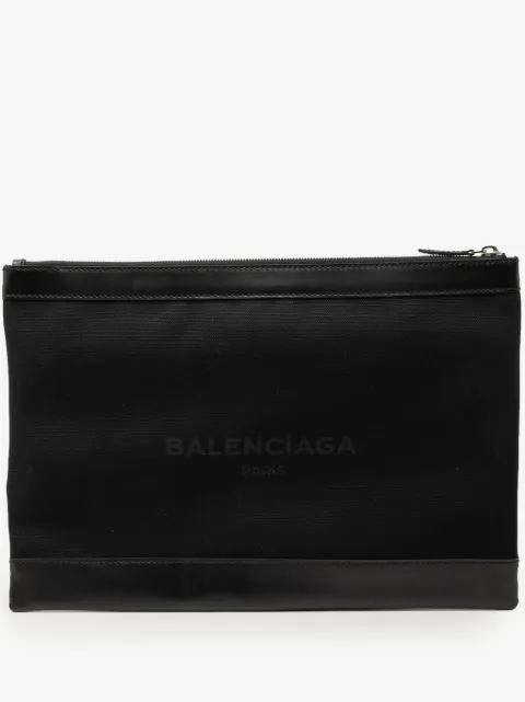 Balenciaga Pre-Owned 2016 Canvas Navy Clip L clutch bag