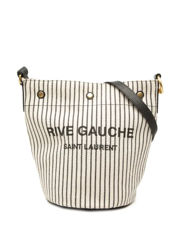 Saint Laurent Pre-Owned 2022 ストライプ キャンバス リヴ ゴーシュ