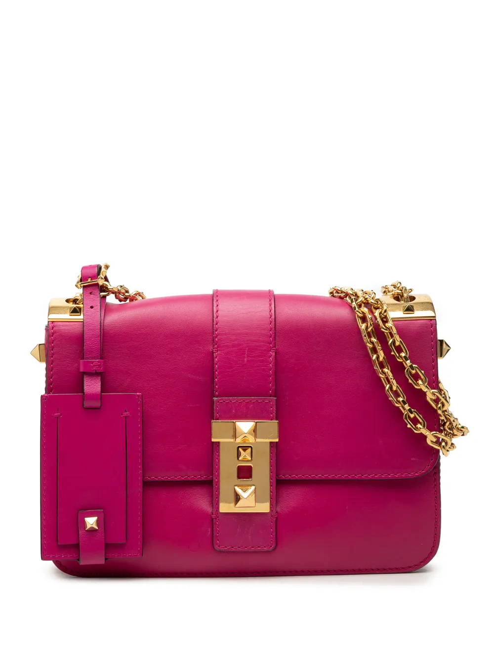 Valentino Garavani Pre-Owned 2000-2017 Leather B Rockstud Flap shoulder bag - Rosa