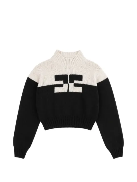 Elisabetta Franchi La Mia Bambina logo-intarsia colour-block sweater