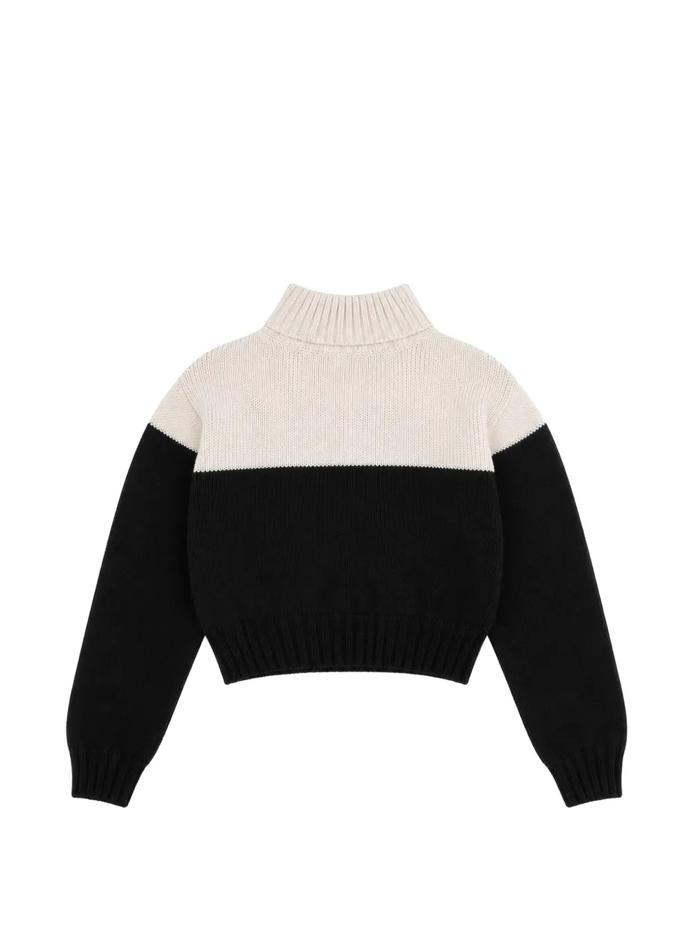 Elisabetta Franchi La Mia Bambina Trui met colourblocking en logo-intarsia Zwart
