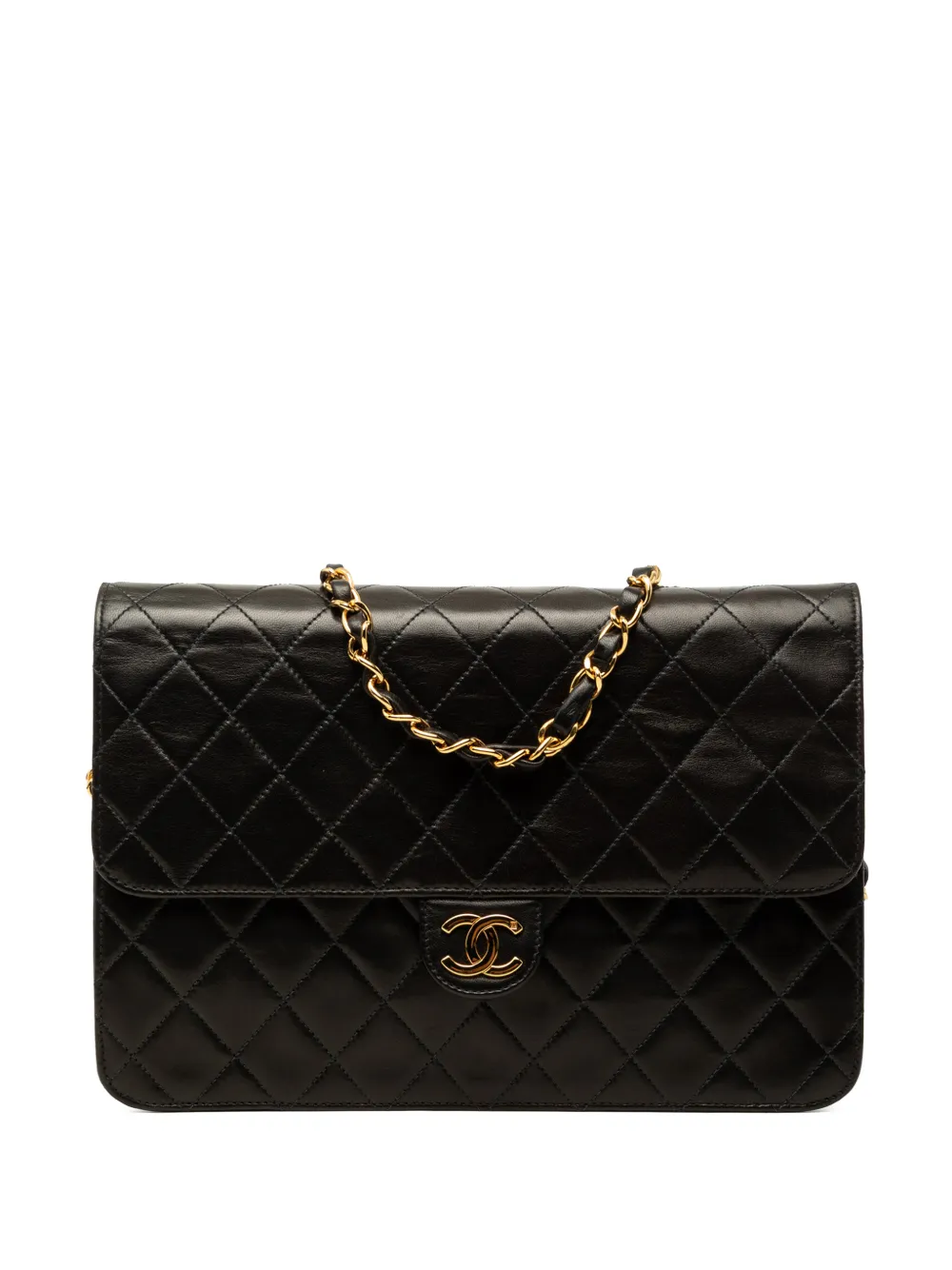 CHANEL Pre-Owned 1997-1999 Medium CC Quilted Lambskin Single Flap shoulder bag - Schwarz