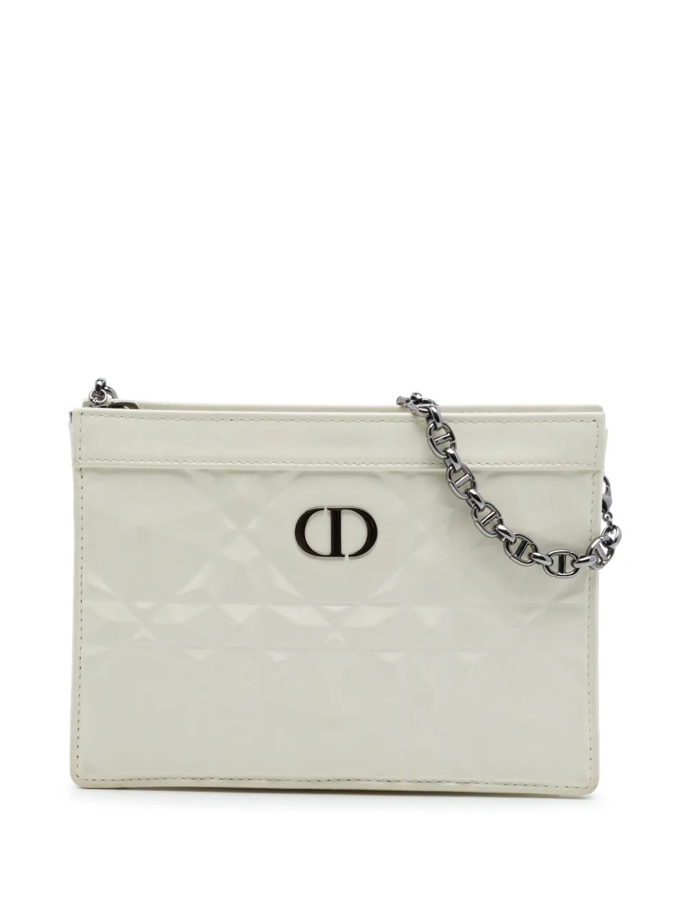 Christian Dior Pre-Owned 2022 Macrocannage Diamond Calfskin Caro Every Dior Pouch crossbody bag - Weiß