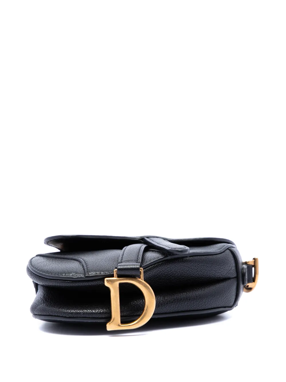 Dior Pre-owned 2021 Micro Goatskin Saddle Bag Satchel in Black, view 4