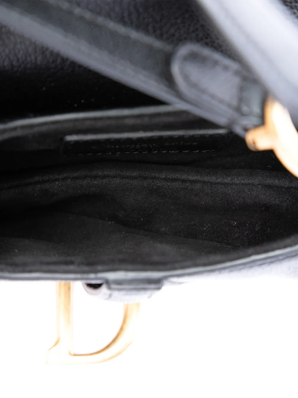 Dior Pre-owned 2021 Micro Goatskin Saddle Bag Satchel in Black, view 5