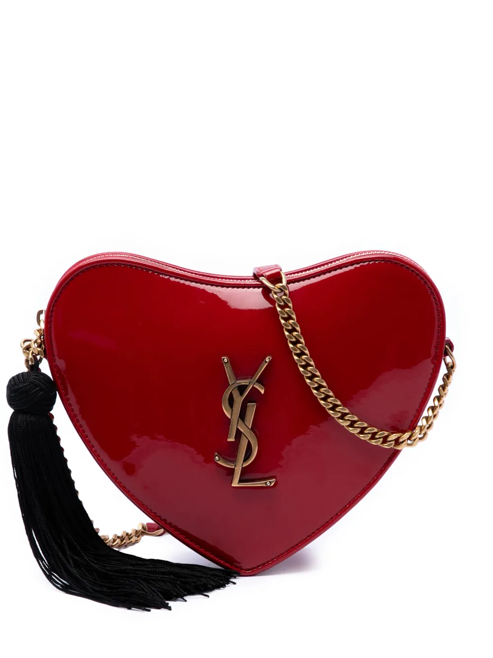 Saint Laurent Pre-Owned 2018 Small Patent Sac Coeur Heart crossbody bag - Rosso