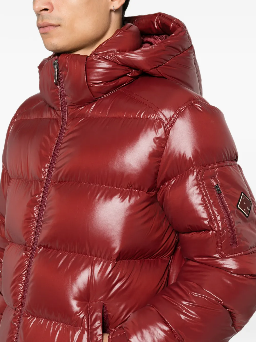 Herno Gevoerd jack met capuchon Rood