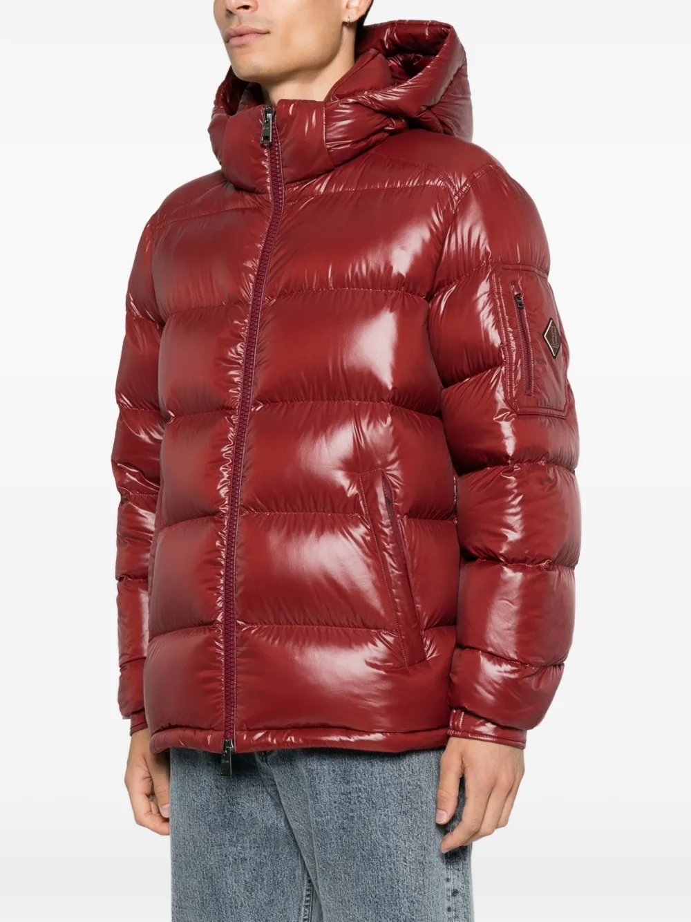 Herno Gevoerd jack met capuchon Rood