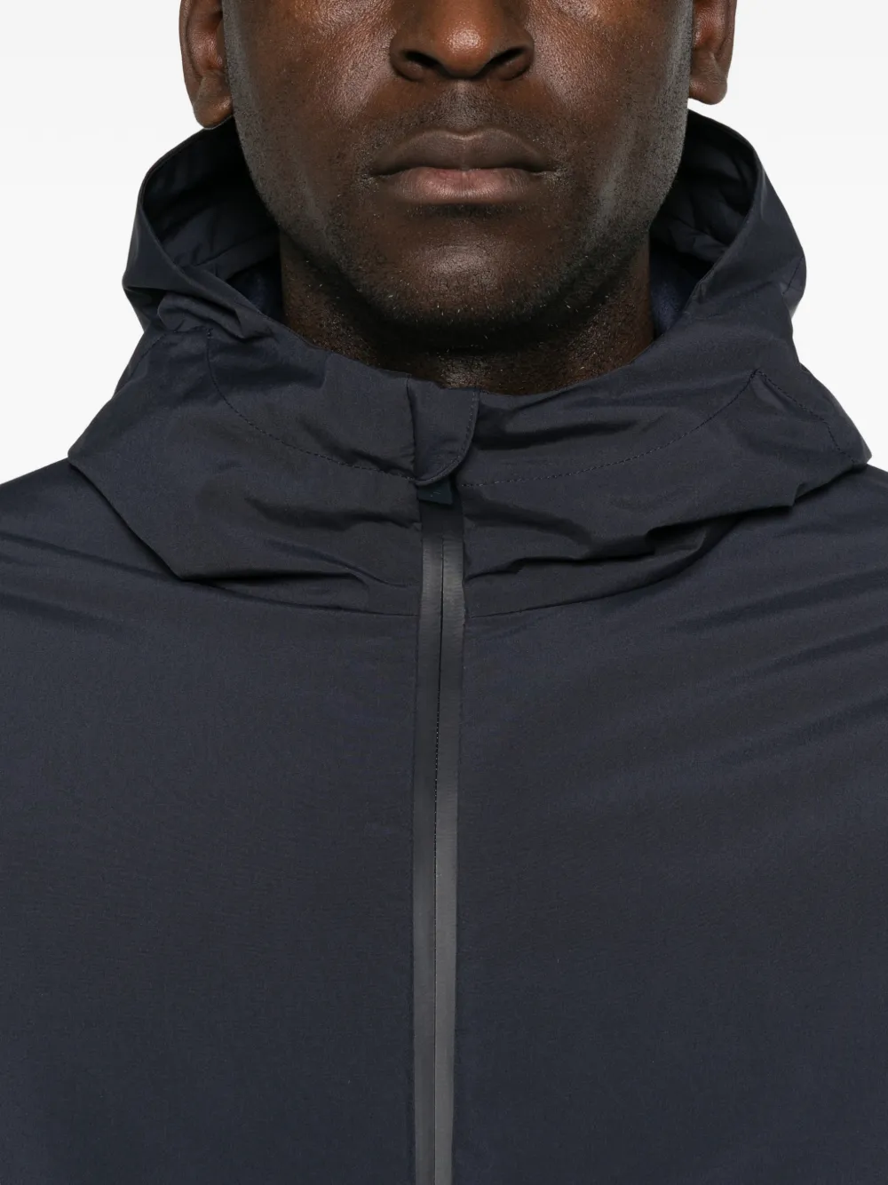 Herno Jack met capuchon en vlakken Blauw