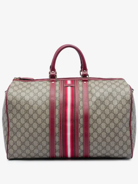 Gucci Pre-Owned Borsa da viaggio in tessuto GG Supreme con decorazione Web 2016-2026