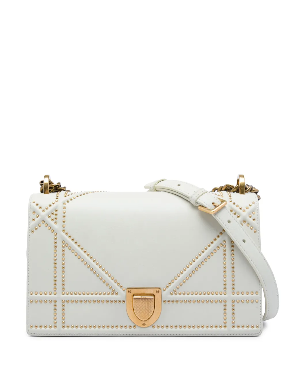 Christian Dior Pre-Owned 2018 Medium Studded Lambskin Diorama Flap crossbody bag - Weiß