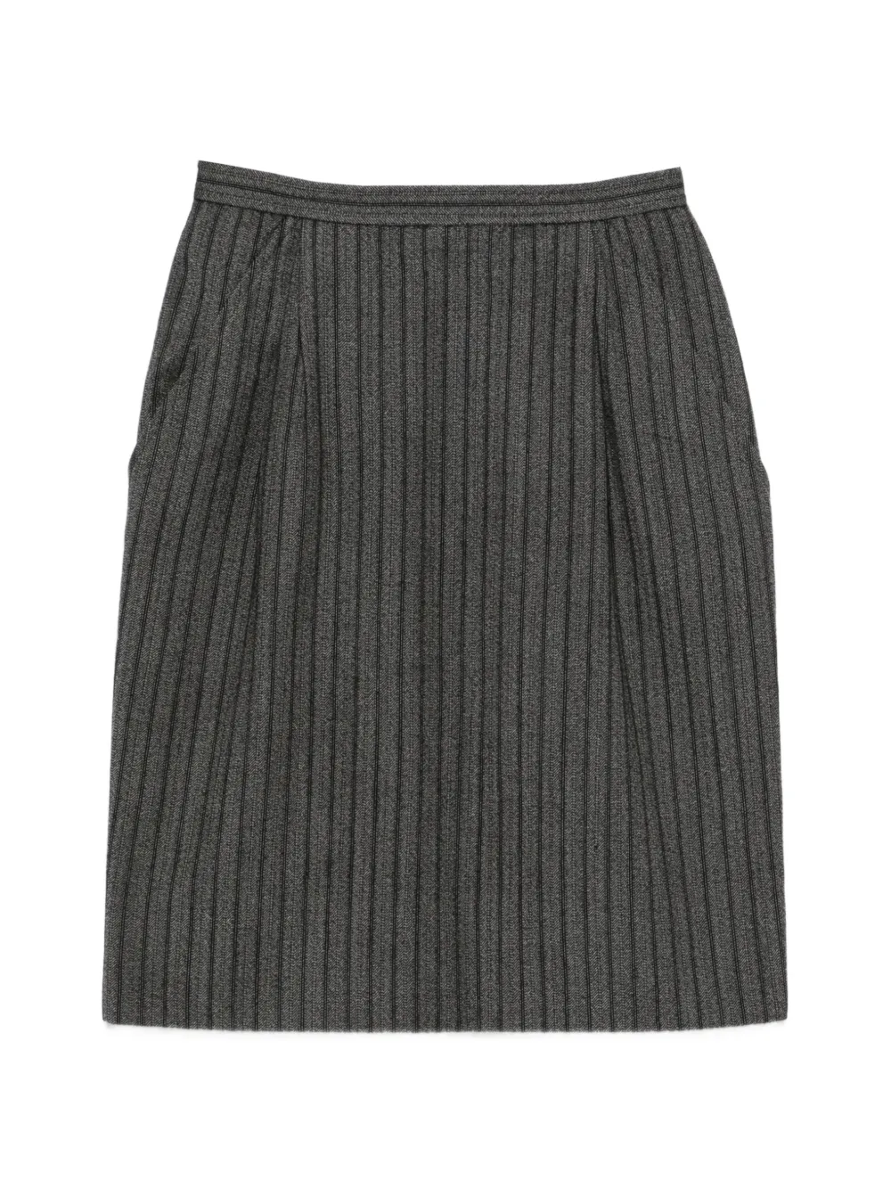 Saint Laurent Pre-Owned Minigonna gessata plissettata anni '80 - Grigio