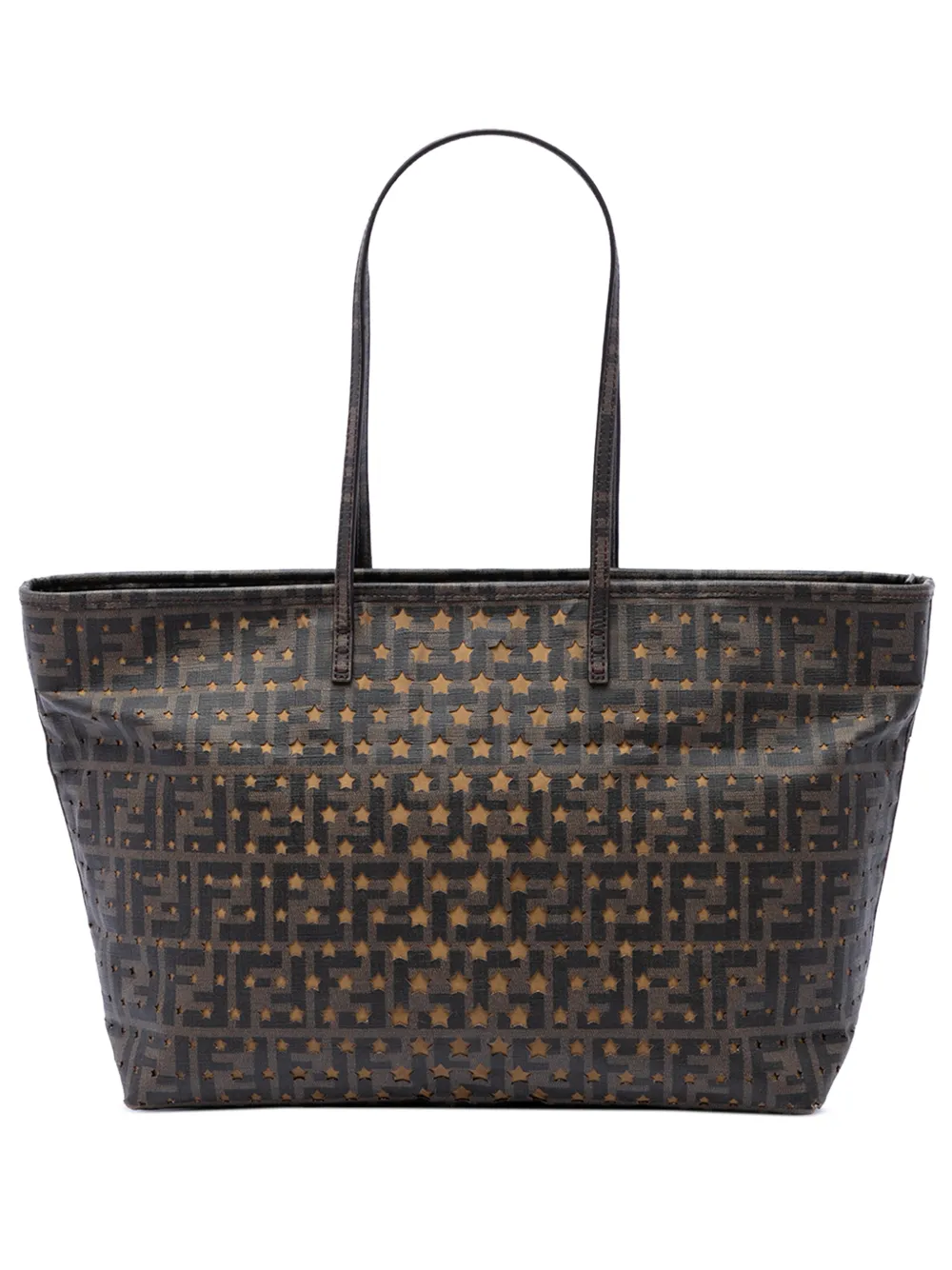Fendi Pre-Owned 2010-2026 Medium Zucca Coated Canvas Laser Cut Star Roll tote bag - Braun