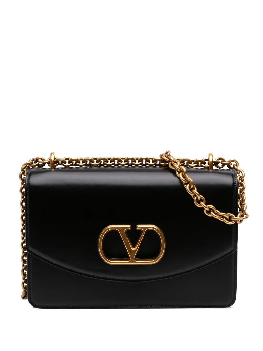 Valentino Garavani Pre-Owned 2018-2026 Small Shiny Calfskin VLogo Vain crossbody bag - Nero