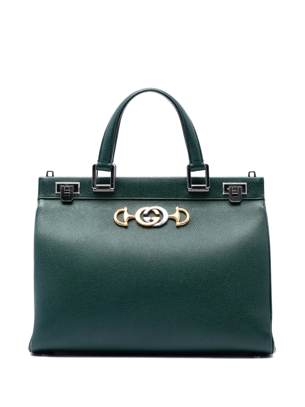 Gucci Pre-Owned 2016-2026 Medium Calfskin Zumi Top Handle Bag satchel - Verde