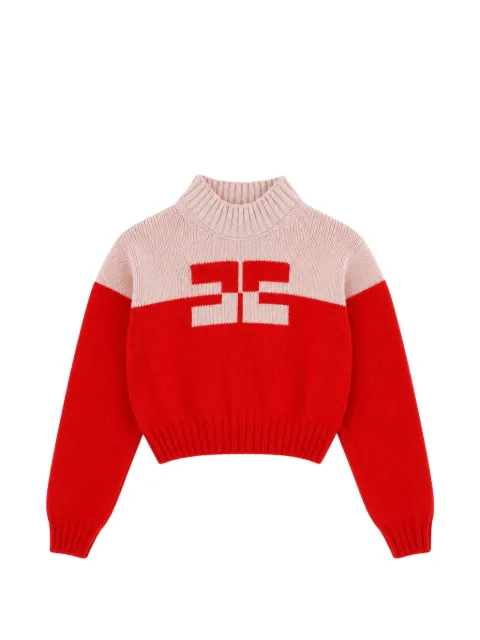 Elisabetta Franchi La Mia Bambina logo-intarsia turtleneck sweater