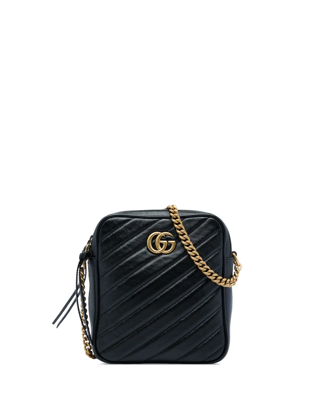 Gucci Pre-Owned 2016-2026 GG Marmont Matelasse Leather Double Zip crossbody bag - Nero