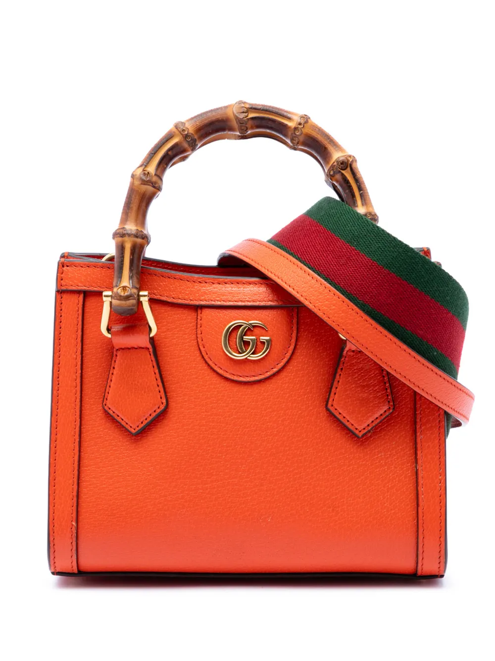 Gucci Pre-Owned 2016-2026 Mini Calfskin Bamboo Diana satchel - Orange