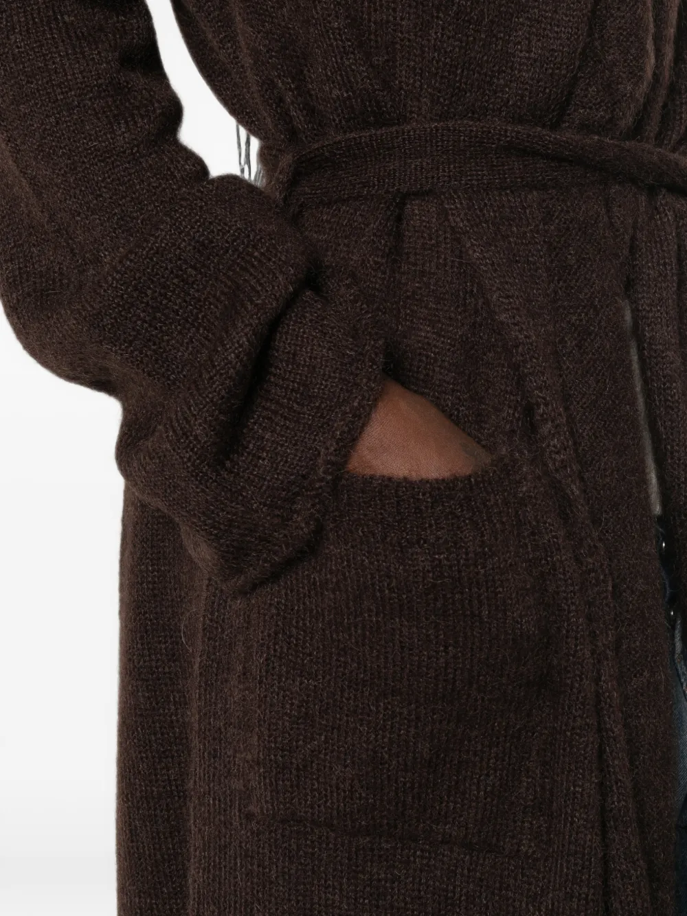 THE ANDAMANE Vest met sjaalkraag en ceintuur Bruin