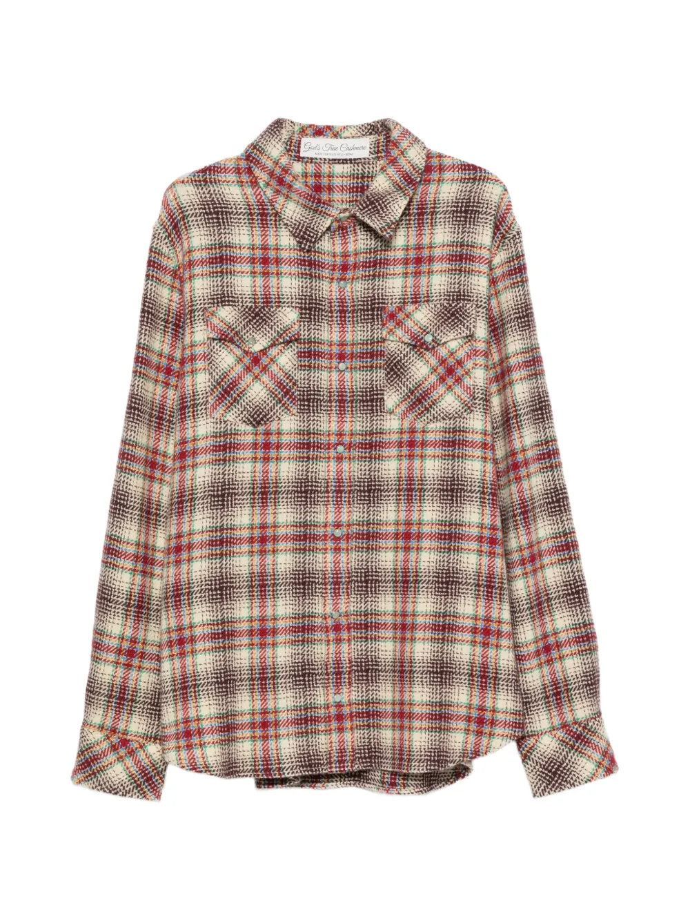 GOD'S TRUE CASHMERE checked cashmere shirt Beige