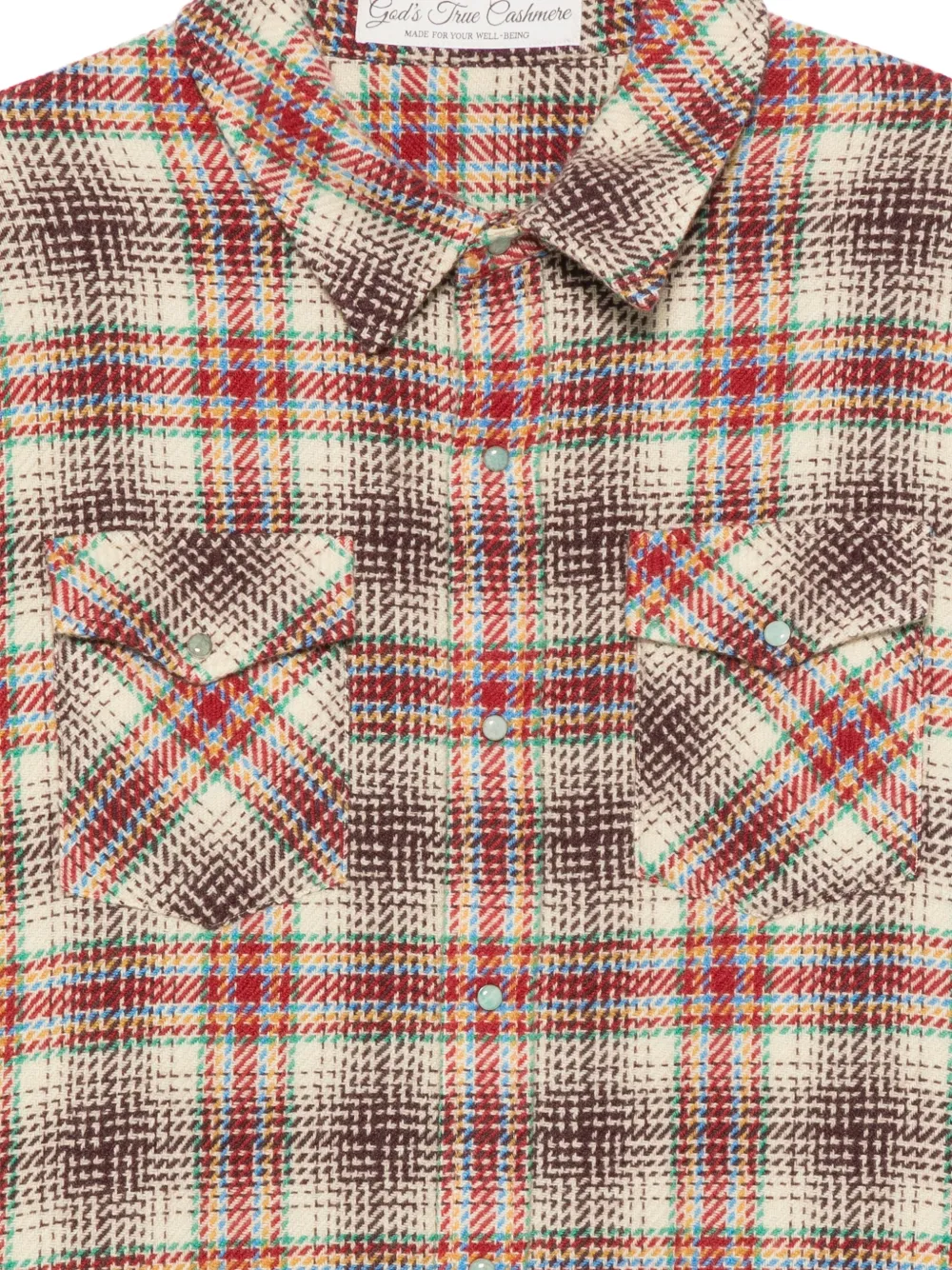 GOD'S TRUE CASHMERE checked cashmere shirt Beige