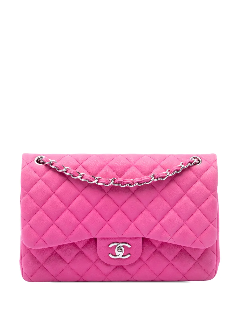 CHANEL Pre-Owned 2013-2014 Jumbo Classic Caviar Double Flap shoulder bag - Rosa