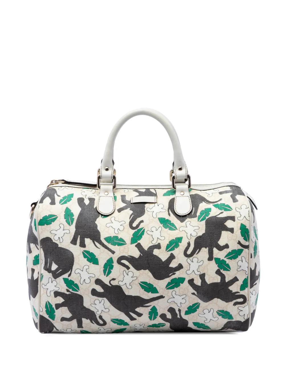 Gucci Pre-Owned 2016-2026 Limited Edition Medium GG Supreme Snowman In Africa Joy boston bag - Toni neutri