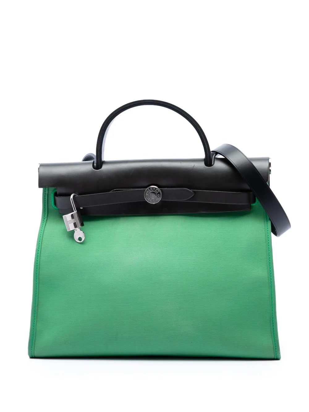 Hermès Pre-Owned 2018 Military Toile and Vache Hunter Herbag Zip 31 satchel - Schwarz
