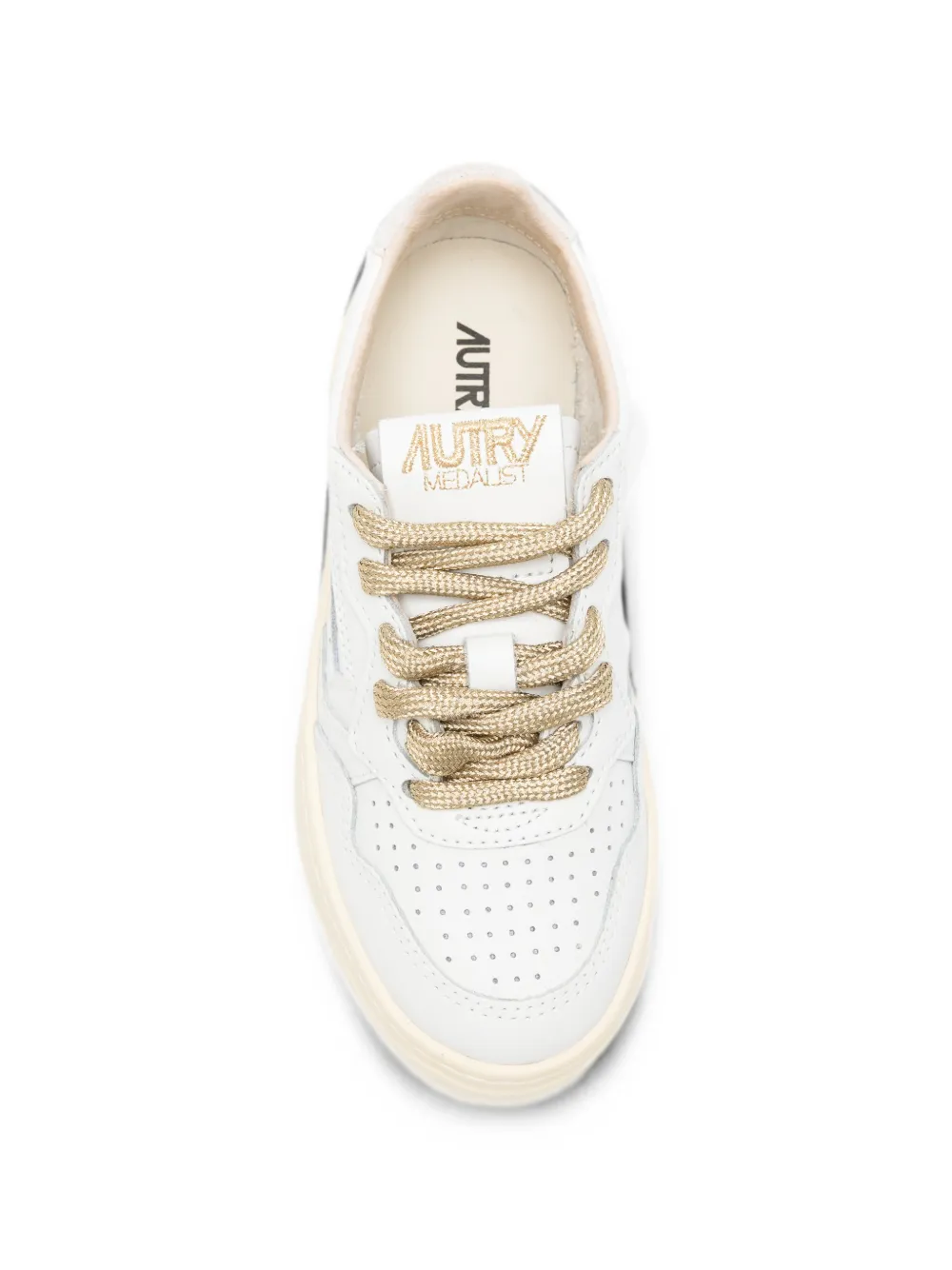 Autry Kids Medalist perforated-toe leather sneakers Wit
