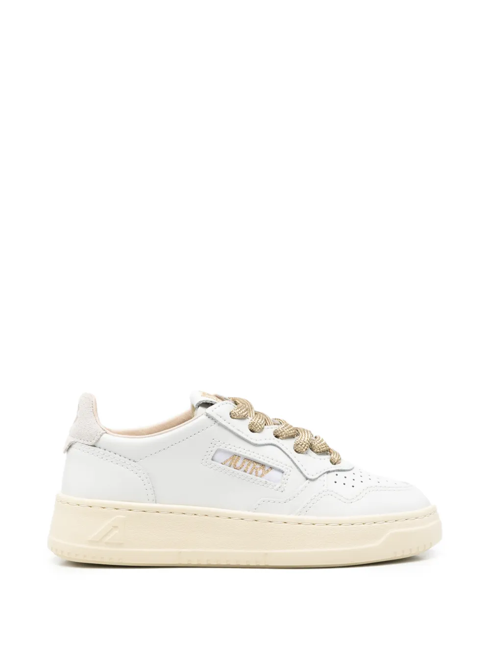 Autry Kids Medalist perforated-toe leather sneakers Wit