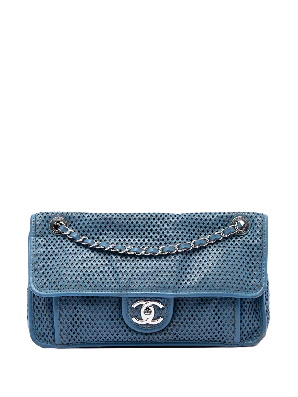 CHANEL Pre-Owned 2012-2013 Medium Perforated Calfskin Up In The Air Flap shoulder bag - Blu