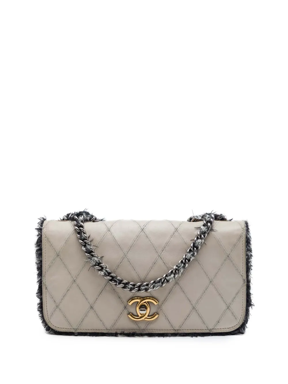 CHANEL Pre-Owned 2011 CC Quilted Lambskin Tweedy Flap Color shoulder bag - Grigio