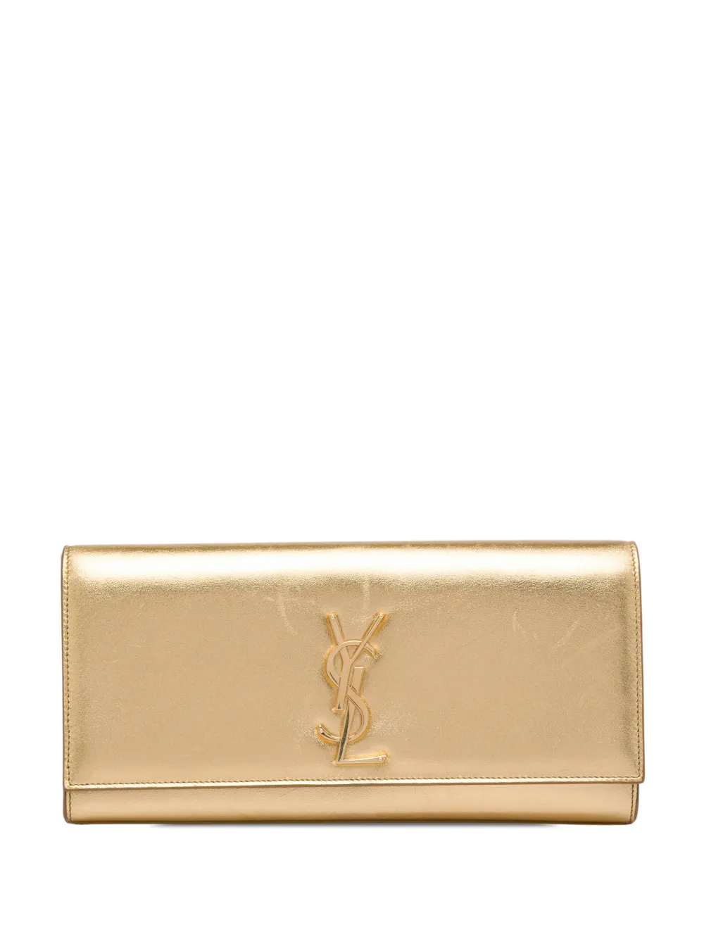 Saint Laurent Pre-Owned 2014 Metallic Calfskin Cassandre clutch bag - Oro
