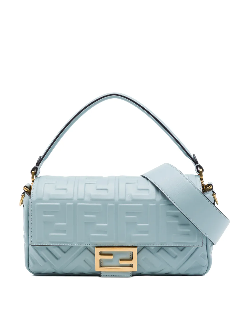 Fendi Pre-Owned 2010-2026 Zucca Embossed Leather Baguette satchel - Blau