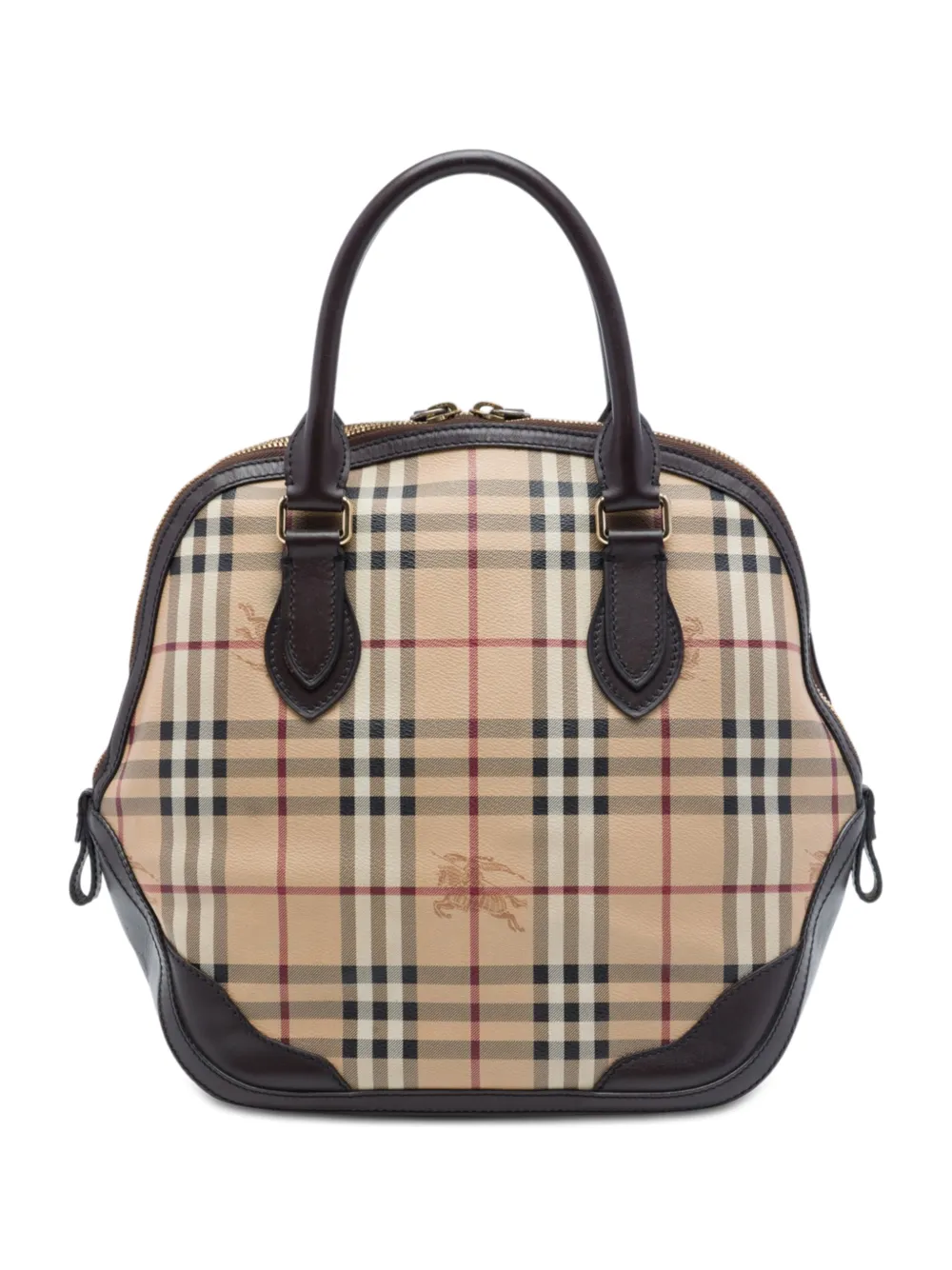 Burberry Pre-Owned 2010-2012 Medium Haymarket Check Coated Canvas Orchard Bowling Bag satchel - Nude
