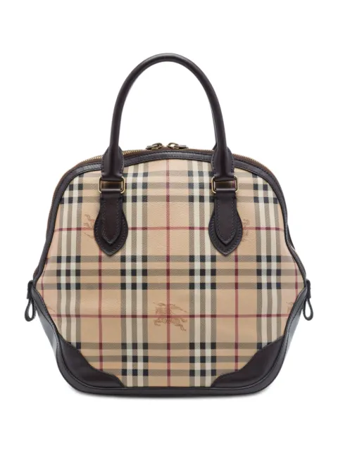 Burberry Pre-Owned 2010-2012 Medium Haymarket Check Coated Canvas Orchard Bowling Bag satchel