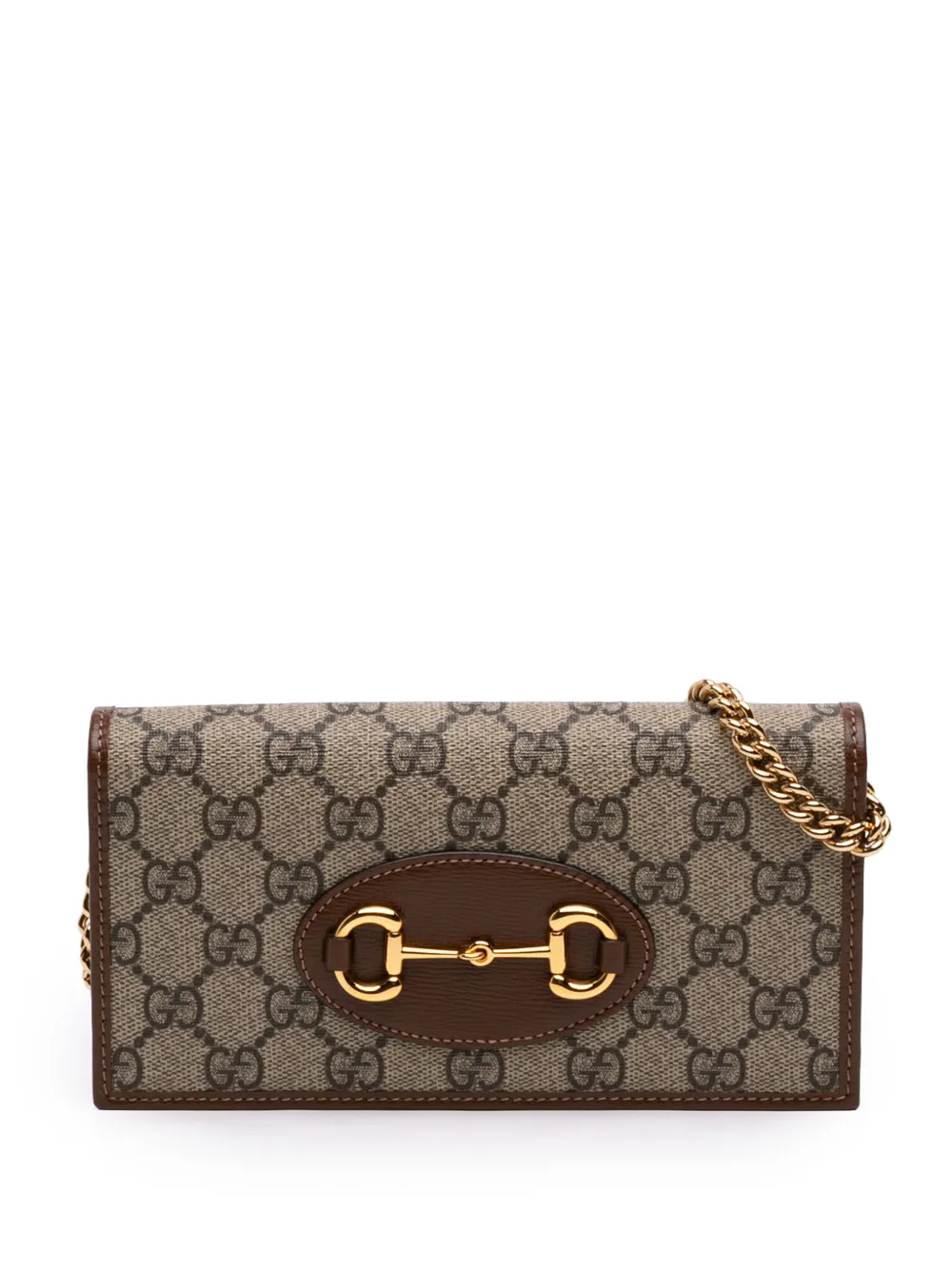 Gucci Pre-Owned 2000-2015 GG Supreme Horsebit 1955 Wallet On Chain crossbody bag - Braun