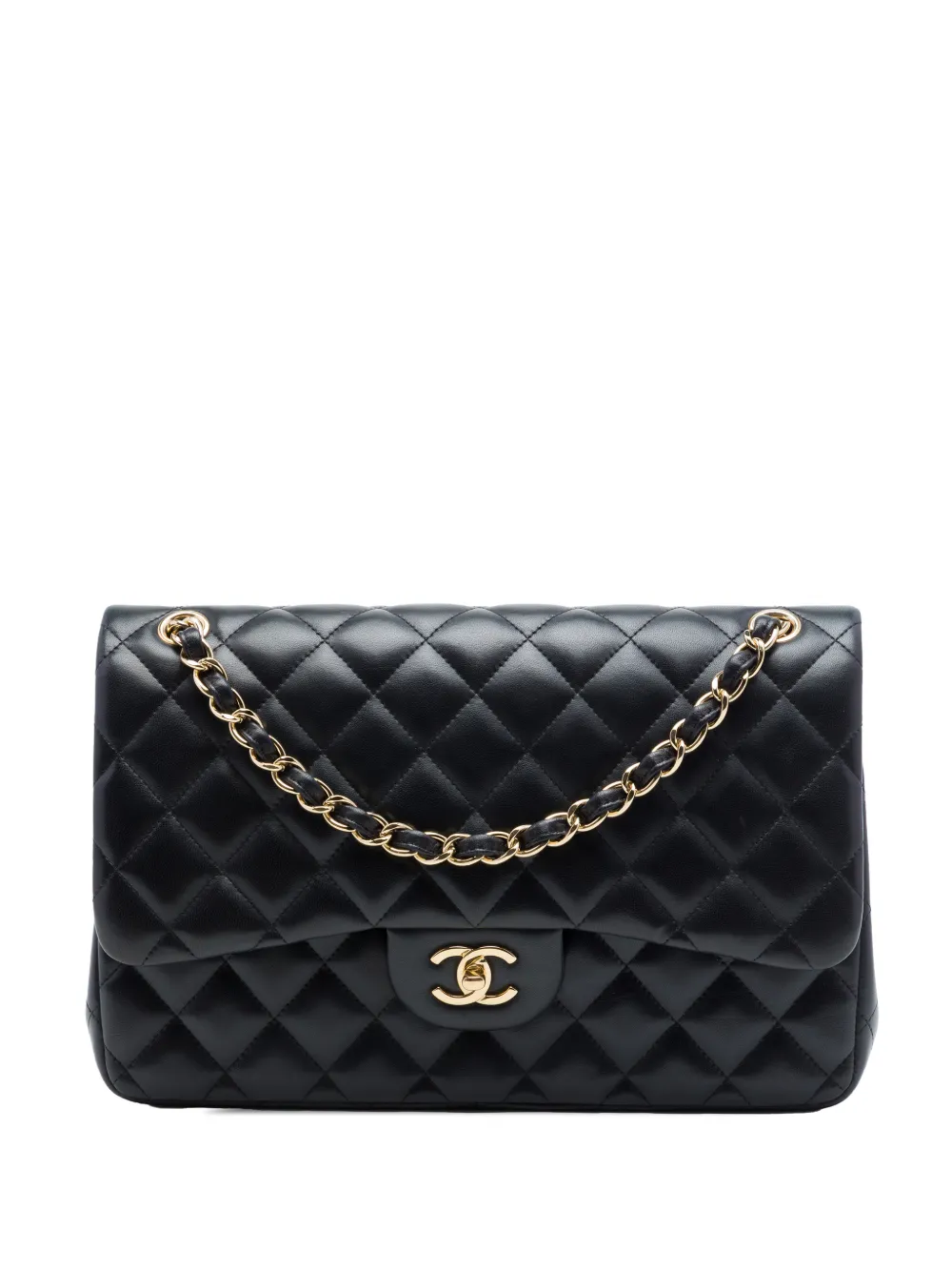 CHANEL Pre-Owned 2012 Jumbo Classic Lambskin Double Flap shoulder bag - Nero