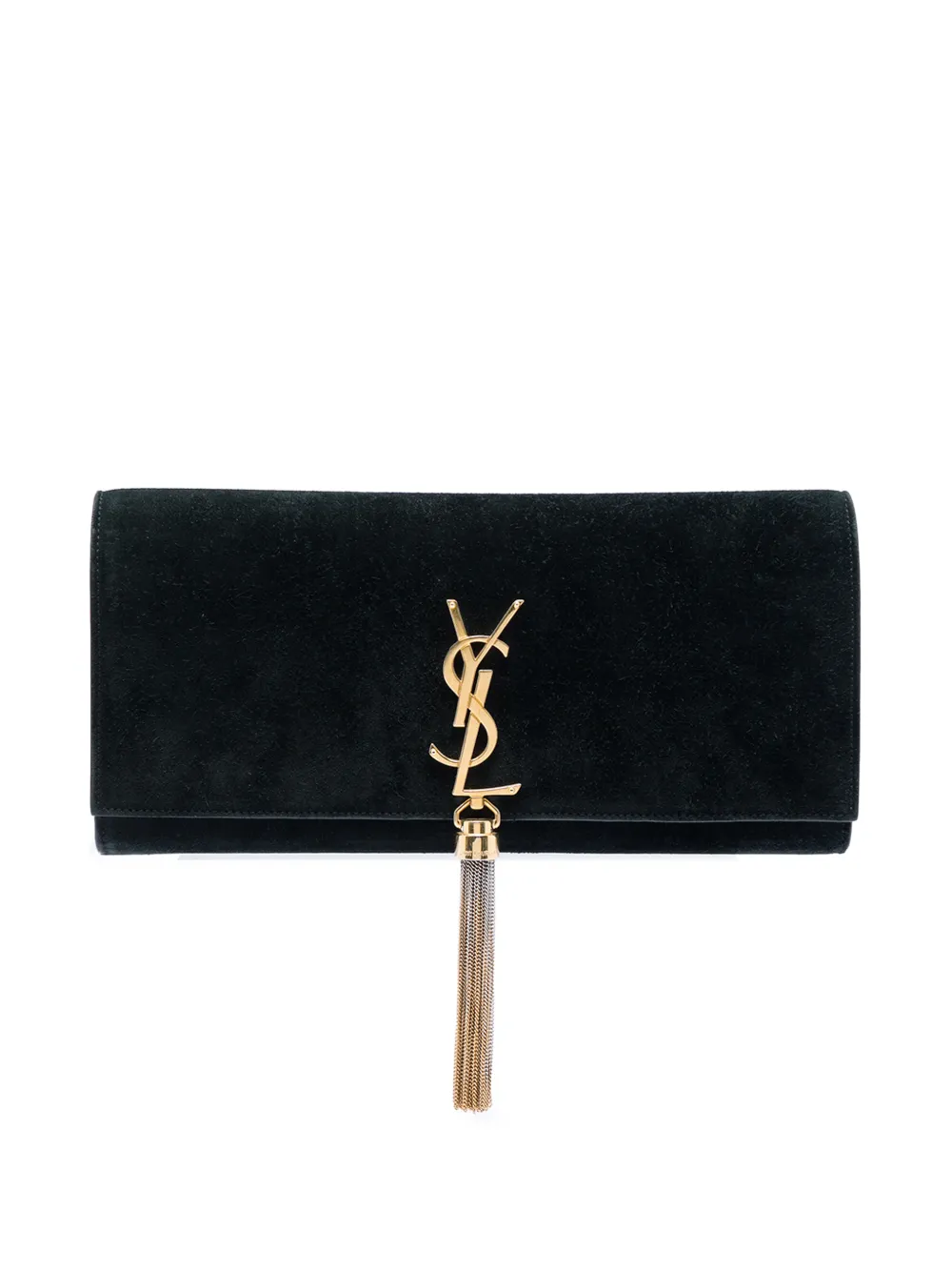 Saint Laurent Pre-Owned 2016 Suede Monogram Kate Tassel clutch bag - Nero