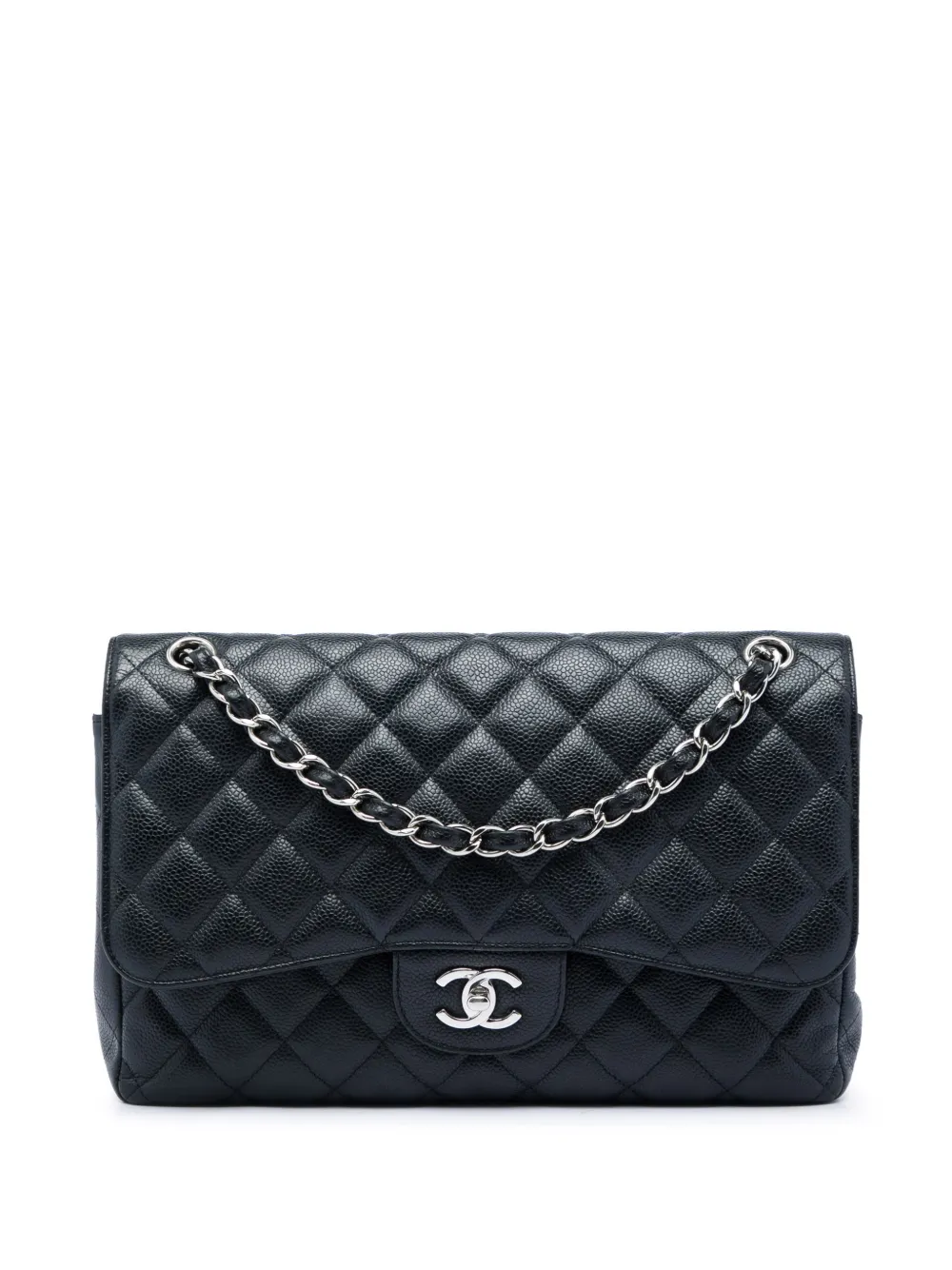 CHANEL Pre-Owned 2010-2011 Jumbo Classic Caviar Double Flap shoulder bag - Nero